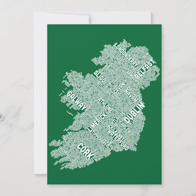 Mapa de texto de Irlanda Eire City (Anverso)