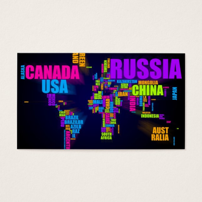 Mapa de texto del mundo (Frente)