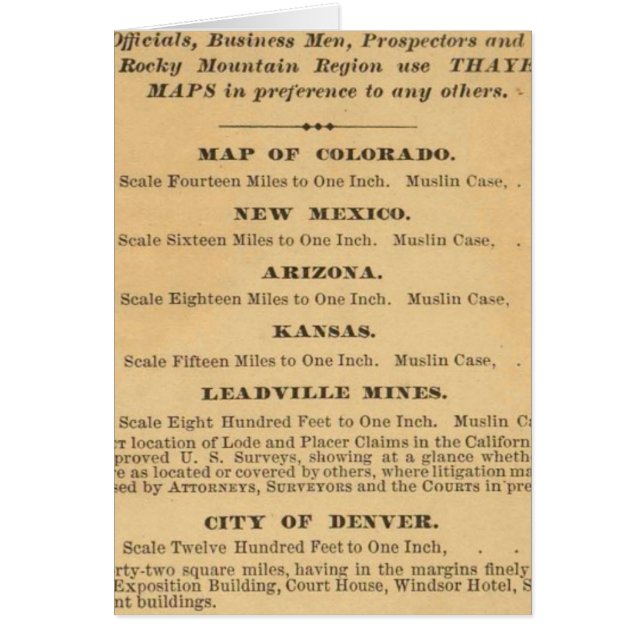 Mapa de Thayer de Colorado (Frente)