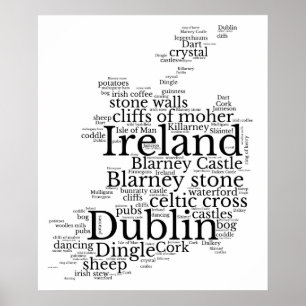 Mapa De Tipografía Del Arte De Irlanda