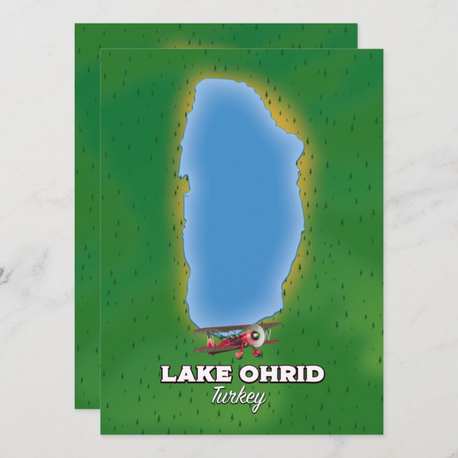 Mapa de Turquía del lago Ohrid (Anverso / Reverso)