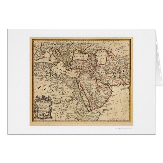 Mapa de Turquía Persia Arabia - 1721 (Anverso (Horizontal))