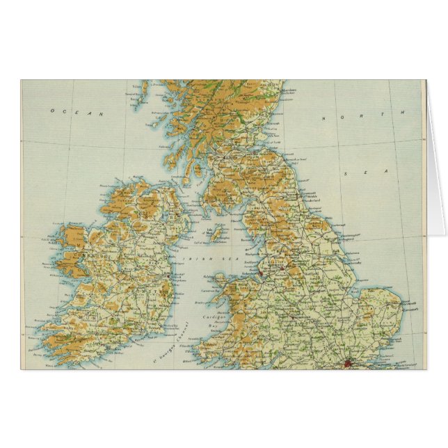 Mapa de vegetación y clima de las Islas Británicas (Anverso (Horizontal))