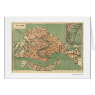 Mapa de Venecia, Italia hacia 1886