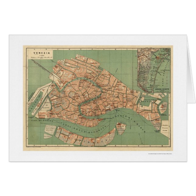 Mapa de Venecia, Italia hacia 1886 (Anverso (Horizontal))