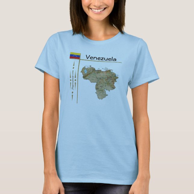 Mapa de Venezuela + Bandera + Cargo Camisa (Anverso)