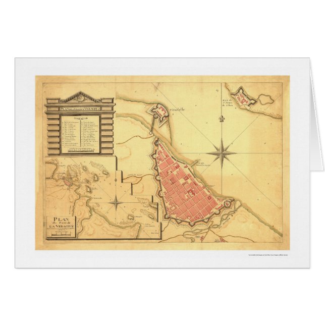 Mapa de Veracruz, México de G. de Bois 1798 (Anverso (Horizontal))