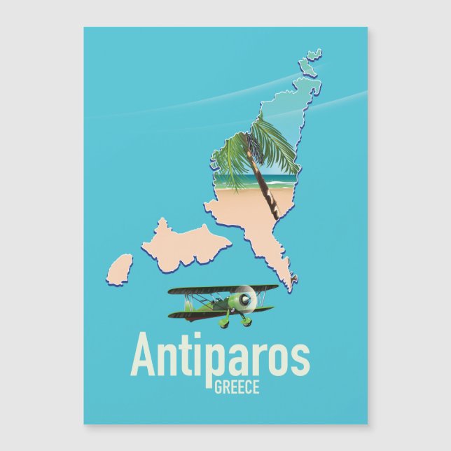 Mapa de viaje a Antiparos Grecia (Anverso)