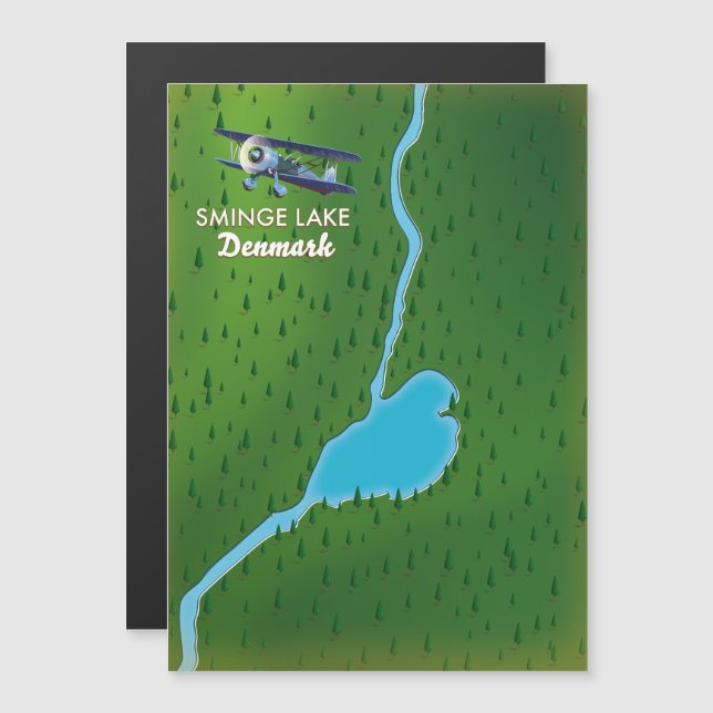 Mapa de viaje al lago Sminge Dinamarca (Anverso/Reverso)