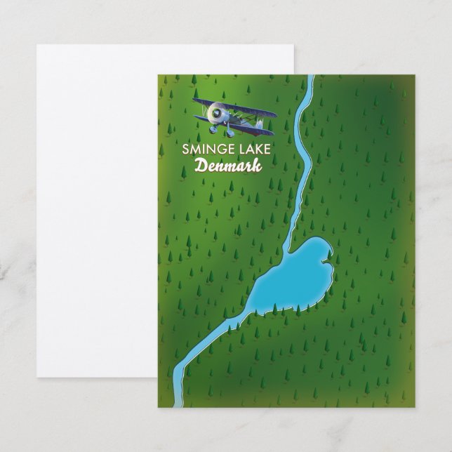Mapa de viaje al lago Sminge Dinamarca (Anverso / Reverso)
