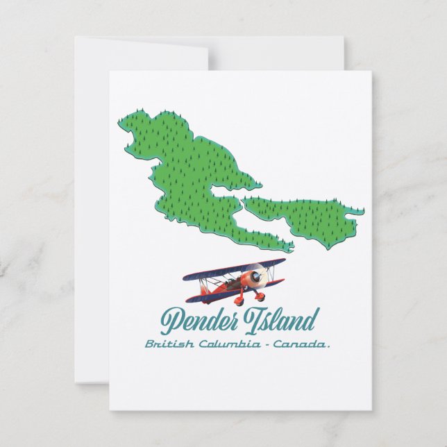 Mapa de viaje de la isla Pender Columbia Británica (Anverso)