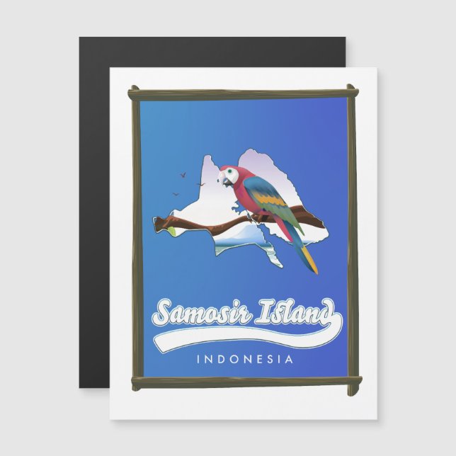 Mapa de viaje de la isla Samosir Indonesia (Anverso/Reverso)