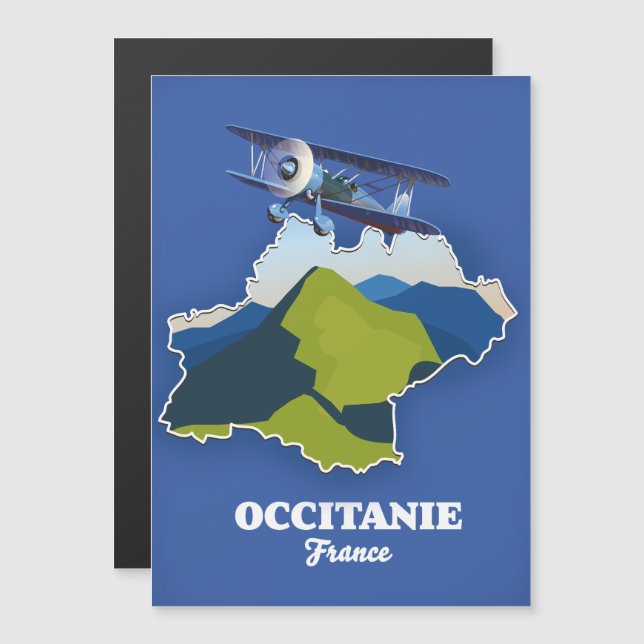 Mapa de viaje de Occitanie Francia (Anverso/Reverso)