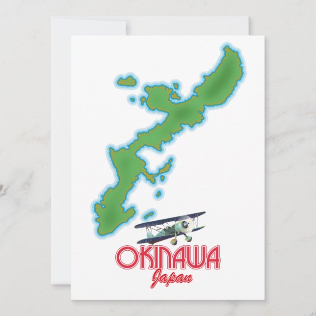 Mapa de viaje de Okinawa Japón (Anverso)
