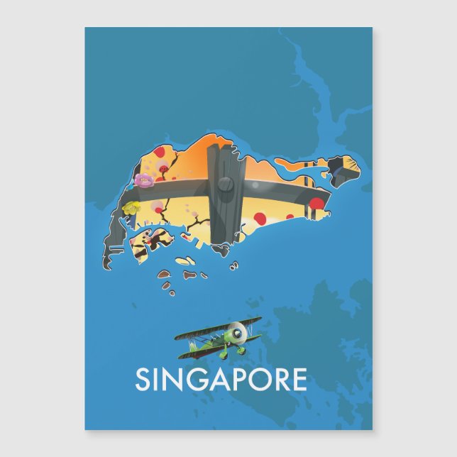 mapa de viaje de Singapur (Anverso)