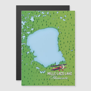 mapa de viaje del lago mille lacs Minnesota.
