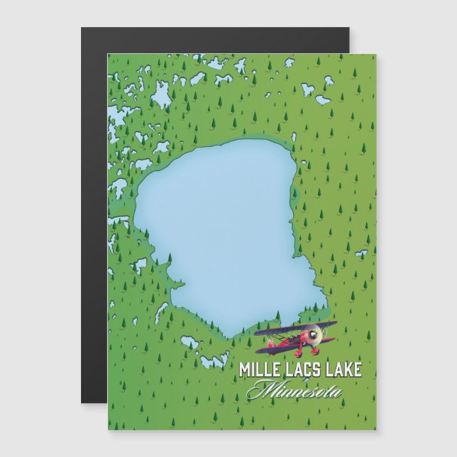 mapa de viaje del lago mille lacs Minnesota. (Anverso/Reverso)