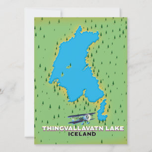 Mapa de viaje del lago Thingvallavatn Islandia