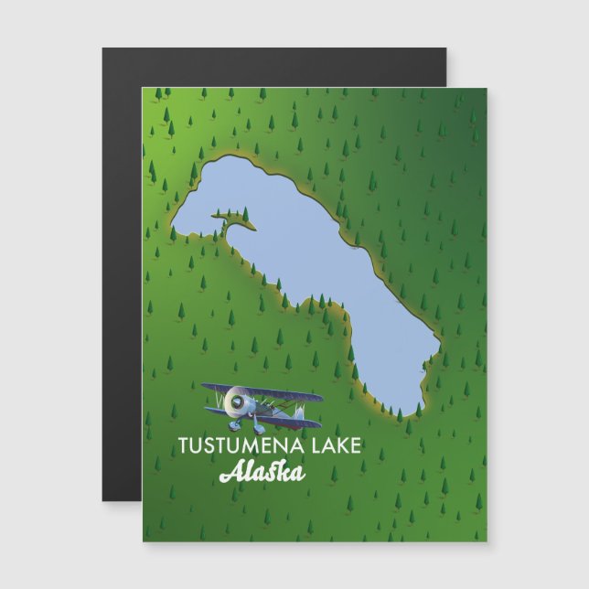 Mapa de viaje del lago Tustumena (Anverso/Reverso)