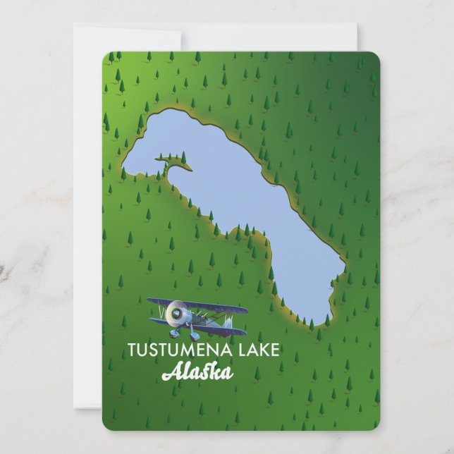 Mapa de viaje del lago Tustumena (Anverso)