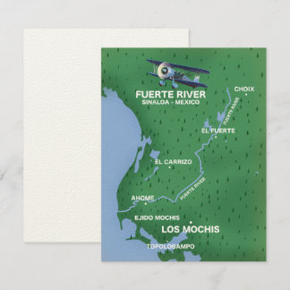 Mapa de viaje del río Fuerte Sinaloa, México