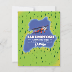 Mapa de viaje japonés del lago Motosu.