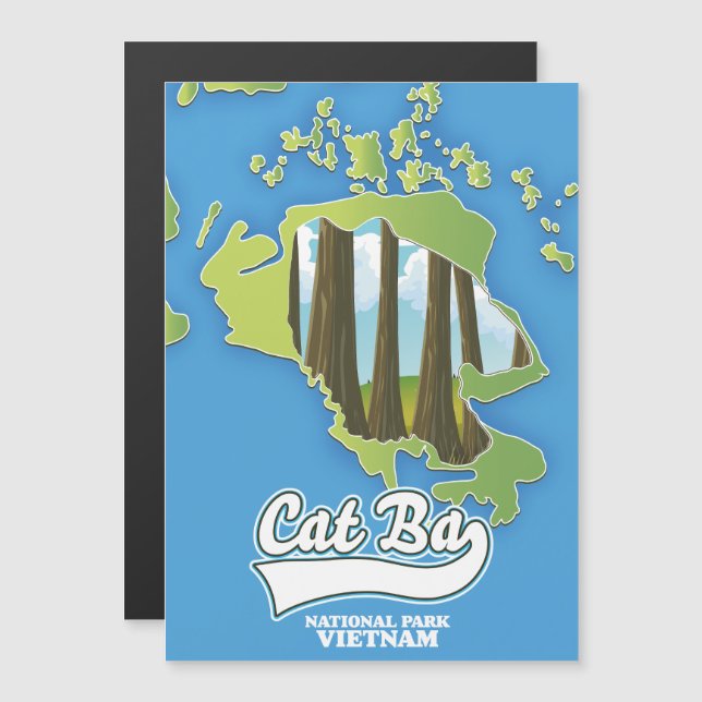 mapa de viajes de cat ba national park vietnam (Anverso/Reverso)