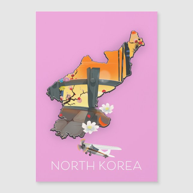 Mapa de viajes de Corea del Norte (Anverso)