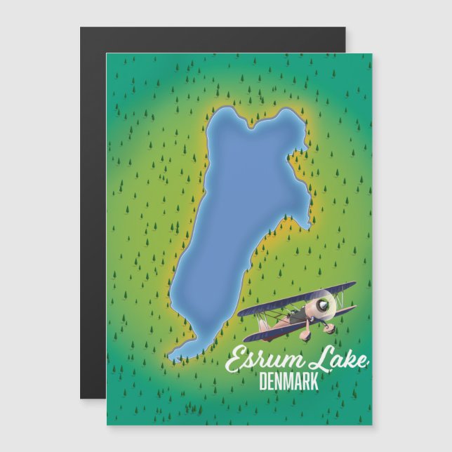 Mapa de viajes de Esrum Lake Dinamarca (Anverso/Reverso)