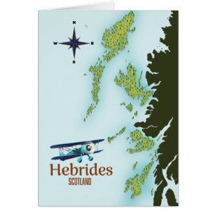 Mapa de viajes de Hebrides, Escocia.