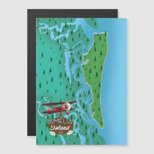 Mapa de viajes de la Isla de Amelia en Florida.