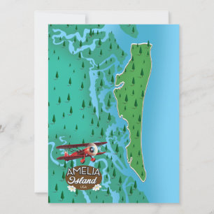 Mapa de viajes de la Isla de Amelia en Florida.