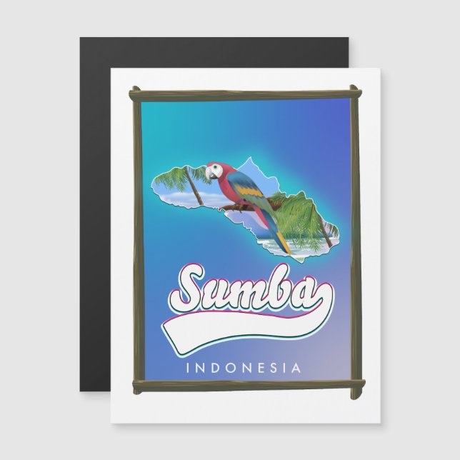 Mapa de viajes de la Isla Sumba Indonesia (Anverso/Reverso)