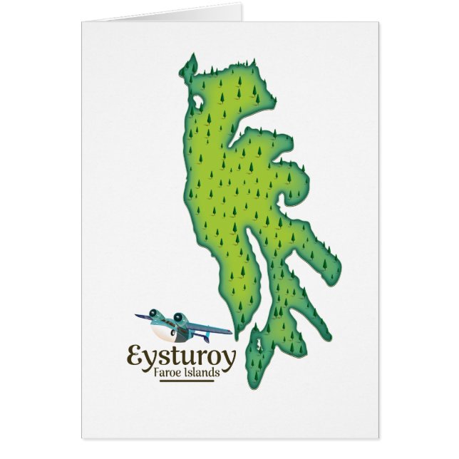 Mapa de viajes de las islas Eysturoy Faroe (Frente)