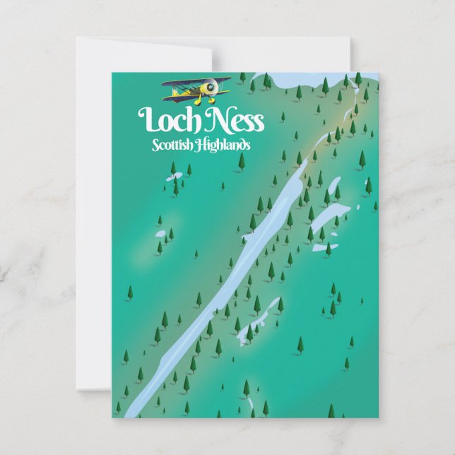 Mapa de viajes de Loch Ness Scottish Highlands (Anverso)