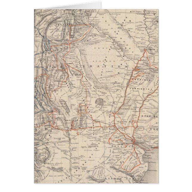 Mapa de viajes del Dr. V Martin de Moussy (Frente)