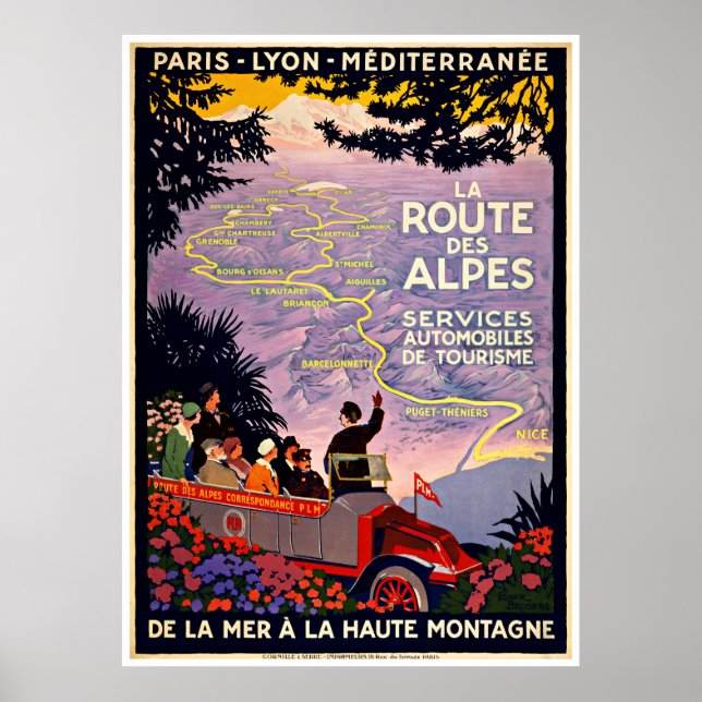 Mapa de viajes franceses - Posters de viajes de ép (Frente)