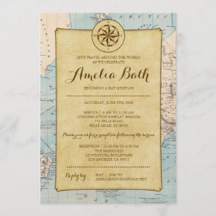 Mapa de viajes Invitación a Bat Mitzvah