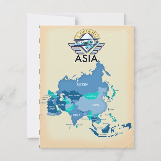 Mapa De Vintage De Asia (Anverso)
