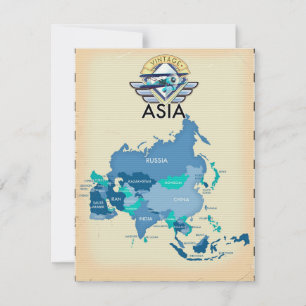 Mapa De Vintage De Asia