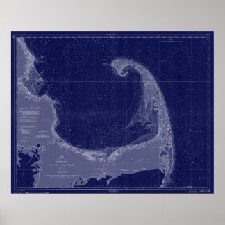 Mapa de vintage de Cape Cod Gráfico naumático Arte