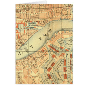 Mapa de Vintage del Támesis de Londres