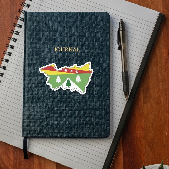 Mapa de Vosgos con Pegatina del Escudo de Armas (Vosges Map with Coat of Arms Sticker)