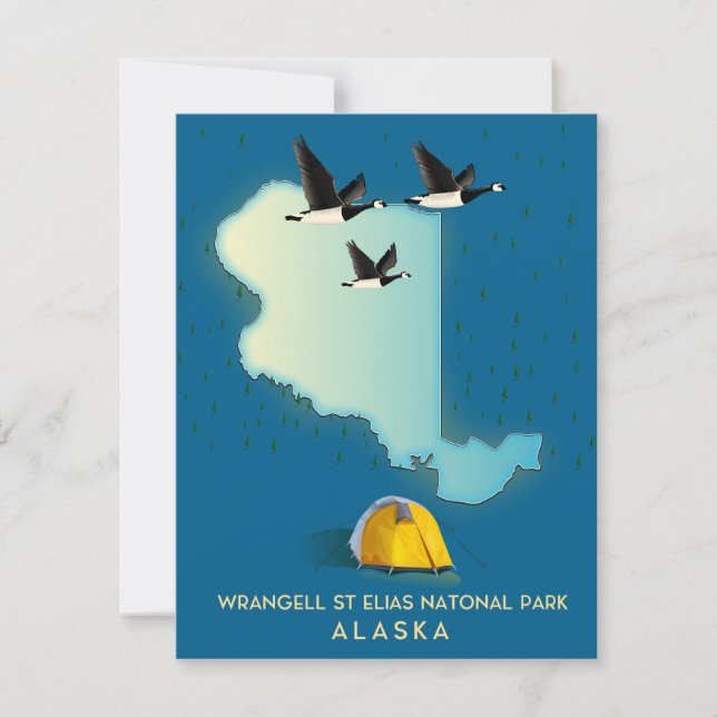 mapa de Wrangell St Elias Alaska (Anverso)
