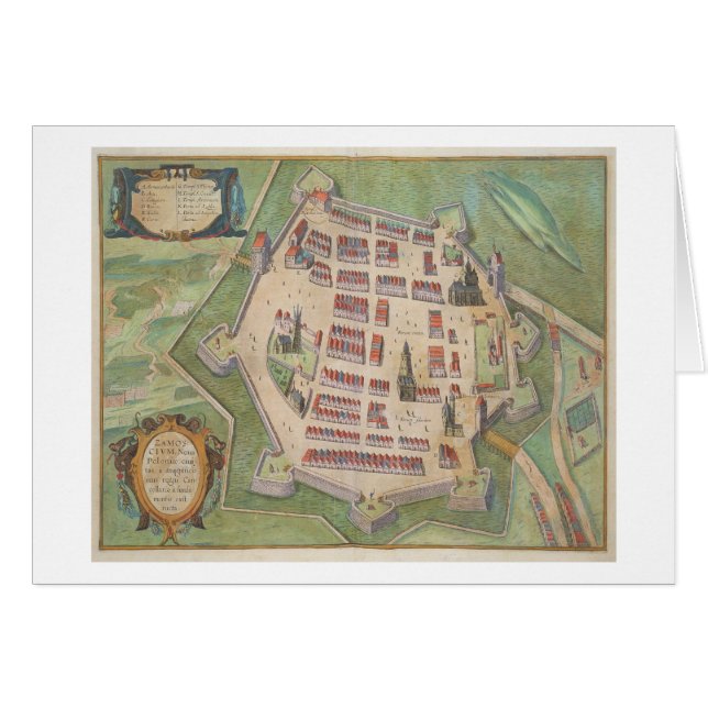 Mapa de Zamosc, de "Civitates Orbis Terrarum" (Anverso (Horizontal))