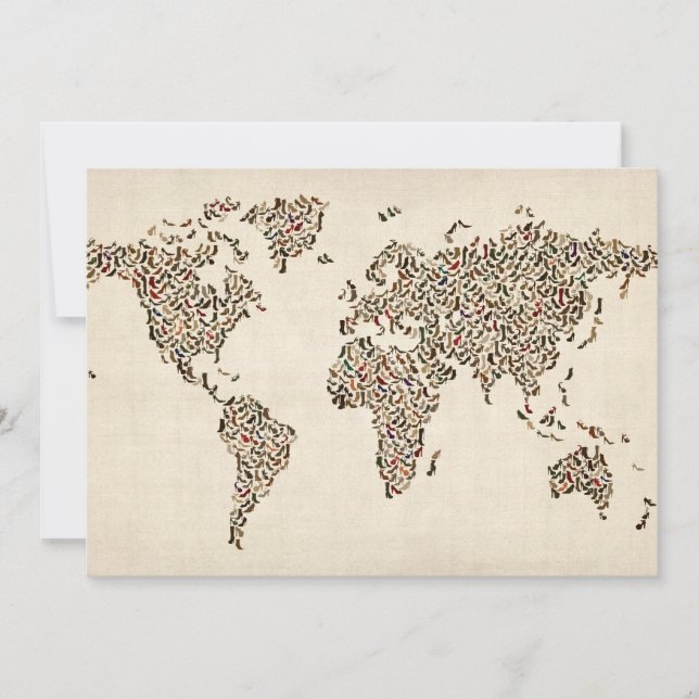 Mapa de zapatos de damas del Mapa Mundial (Anverso)