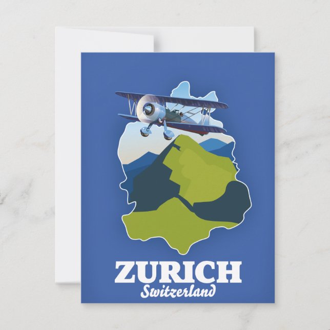 Mapa de Zurich Región Suiza (Anverso)
