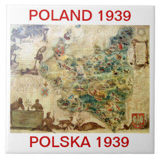 MAPA DECORATIVO 1939 DE LA TEJA 3 DE POLONIA