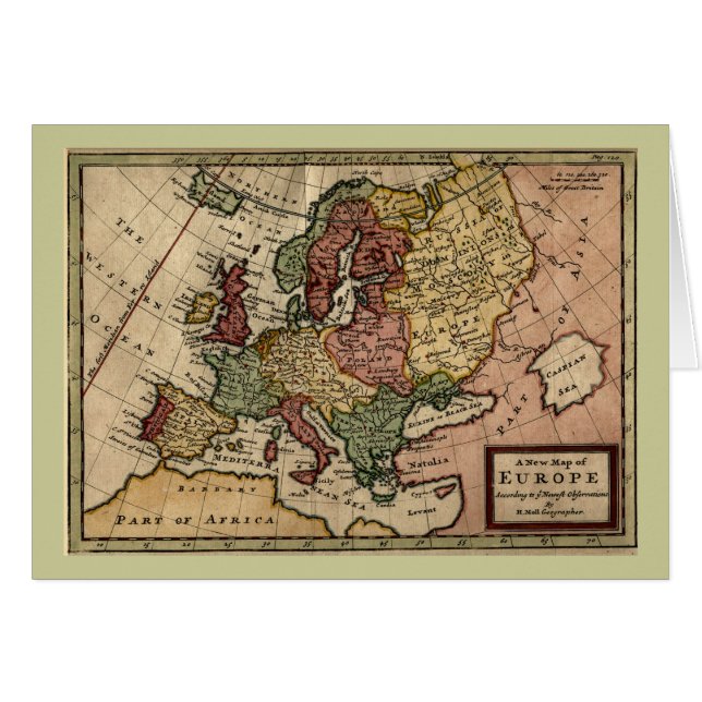Mapa del anticuario 1721 de Europa del Moll de (Anverso (Horizontal))