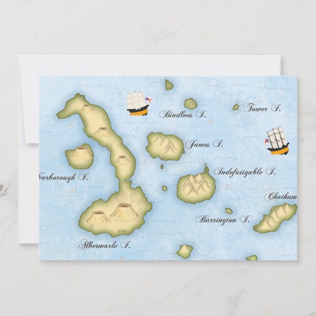 Mapa del Archipiélago de Galapagos Islas Tropicale (Anverso)